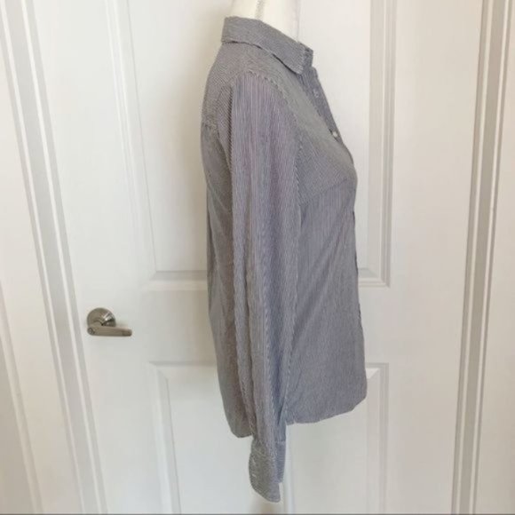 J. Crew | Everday Shirt Striped Poplin Sz. 0 - Picture 3 of 7